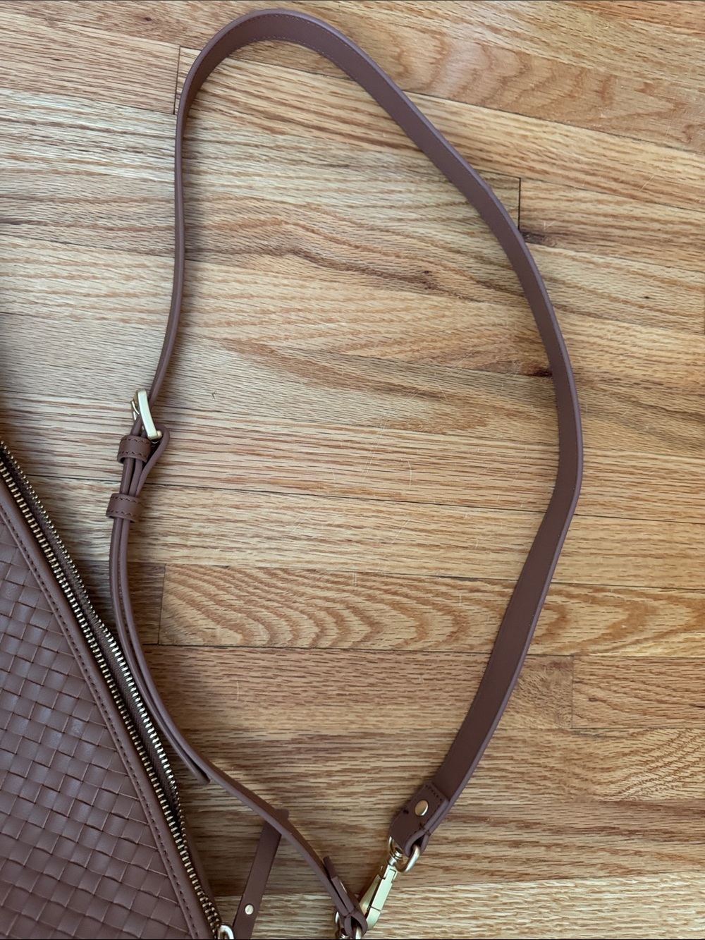 Quince Italian Handwoven Leather Shoulder Bag Cognac Excellent Used Condition - Picture 9 of 9